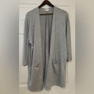 Donni‎ Rib Sweater Coat One Size Gray Lightweight Duster Cardigan.